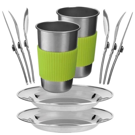 Couverts De Camping En Acier Inoxydable, Ensemble D'ustensiles De