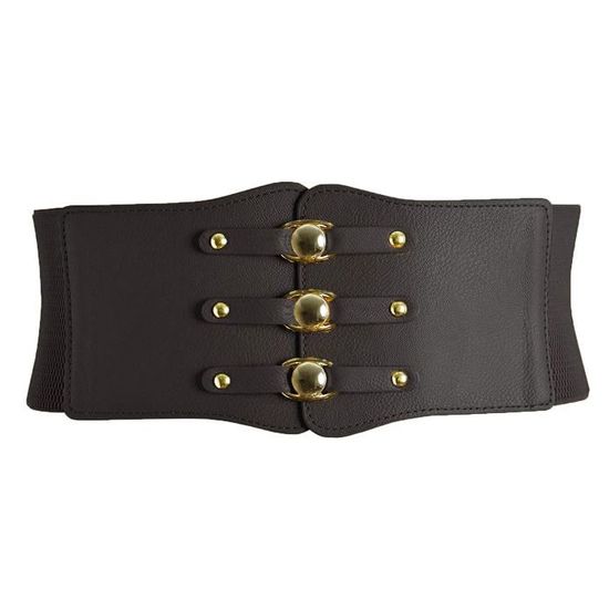 Boucle De Ceinture En Cuir Avec Rivets - Largeur 38,5 Mm, Couleur Café, Marque Uxcell