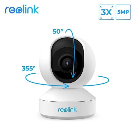 Caméra de sécurité intelligente REOLINK E1 Zoom - HD 5MP - WiFi 2,4G-5G - Zoom optique 3X - Vision nocturne