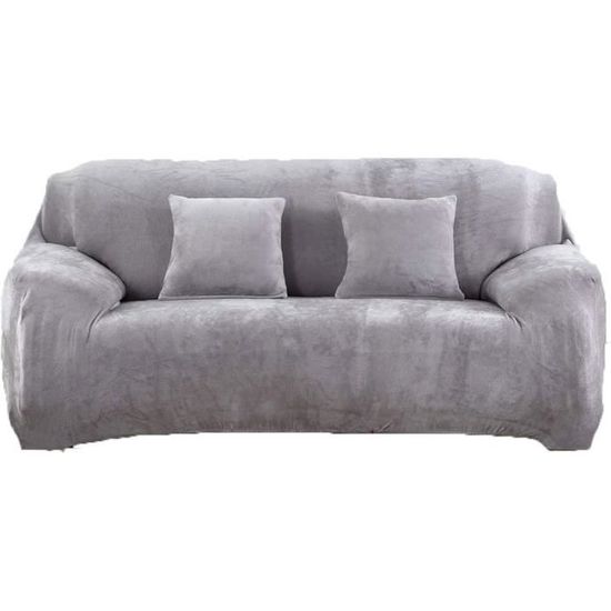 Housse De Canapé En Velours élastique Kaki – 1 Place – Avec Taie D'oreiller – Lavable