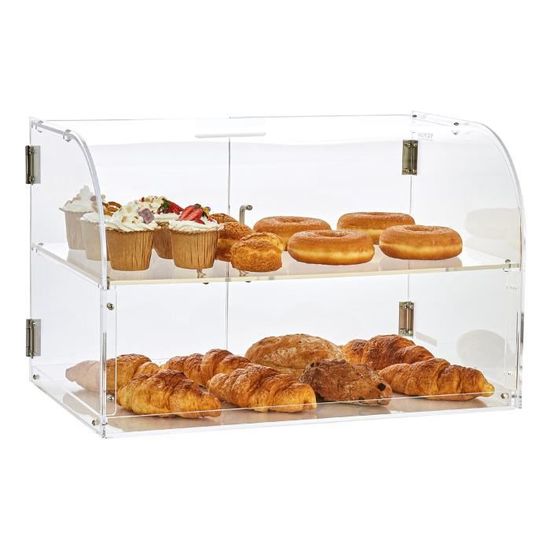 Boîte à Pain Blanc Relaxdays – Couvercle Coulissant Transparent, Rangement Viennoiseries & Pain Frais, Style Industriel Moderne, 45 Cm