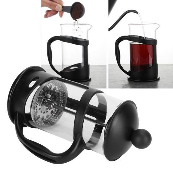 BERGNER COFFEE & TEA LOVERS - Cafetière à Piston 800ml Borosilicate Avec Filtre Inox Et Couvercle Bambou
