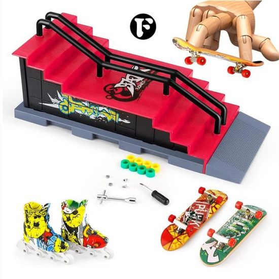 Set Skateboard à Doigts Avec Rampe - Jouet DIY Pour Enfants - Planche à Doigts Et Accessoires