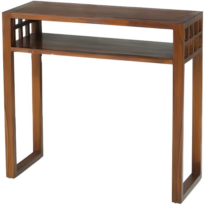 MACABANE EDEN - Console marron rectangulaire 1 étagère bois Mindi
