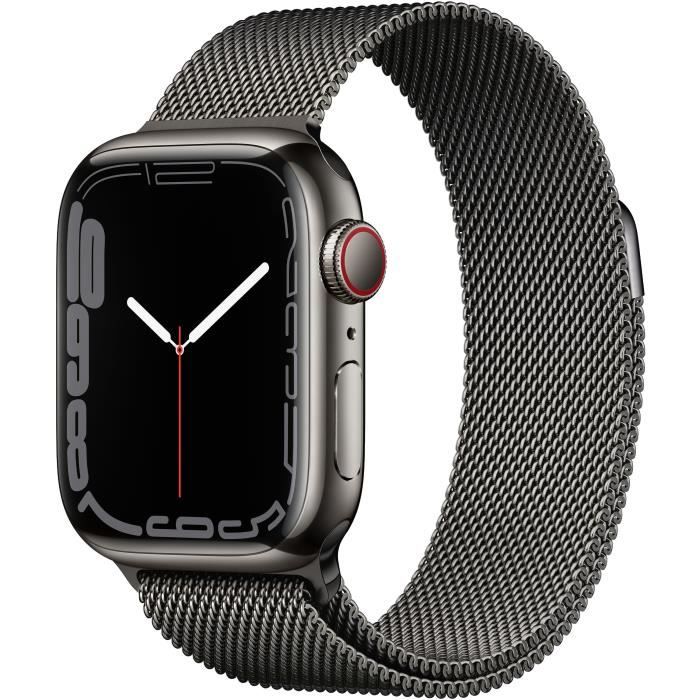 Apple Watch Series 7 GPS + Cellular - 41mm - Boîtier Graphite Stainless Steel - Bracelet Graphite Milanese Loop