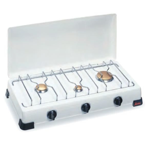 Ardes 9S03FG, Dessus de table, Cuisinière à gaz, Émaillé, Blanc, Acier inoxydable, Rotatif
