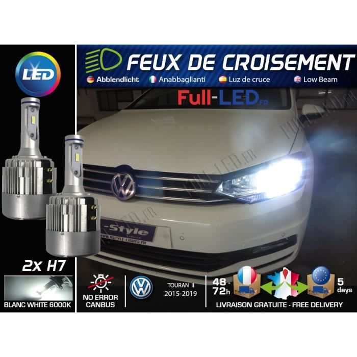Ampoules LED H7 - Spécial Volkswagen Touran II 5T - Feux de croisement