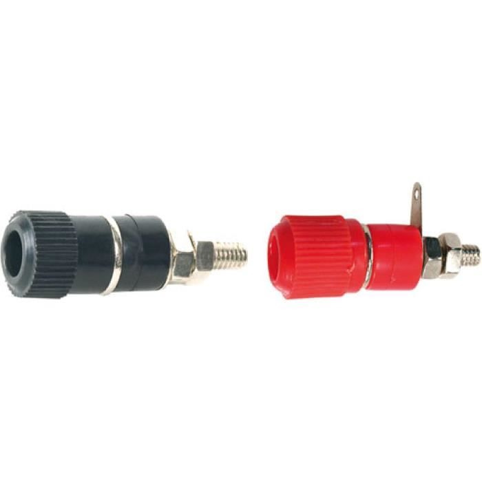 10 embase prise fiche connecteur chassis banane femelle 4mm Longueur 34mm Diametre 8mm - a sertir