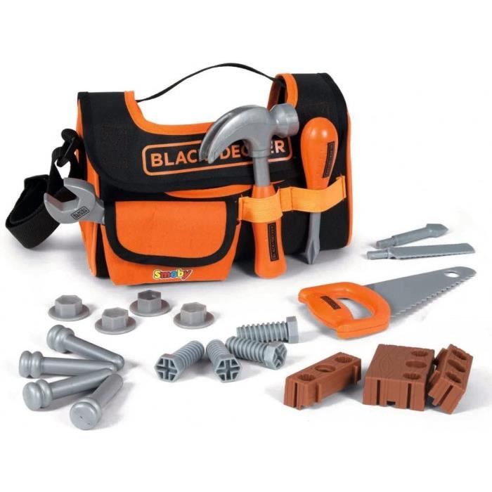 Smoby - Black+Decker - Caisse À Outils Tissu - Jouet Bricolage Enfant - 21 Accessoires - 360142