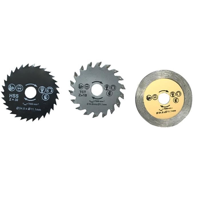 3 pièces scie disques de coupe Mini lame de portable lames de circulaire de pour la de travail du bois à maison SAW - SAW BLADE