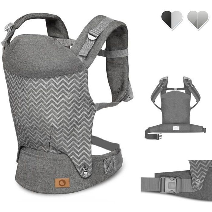 LIONELO Porte bébé Margareet ergonomique 3 positions - Gris