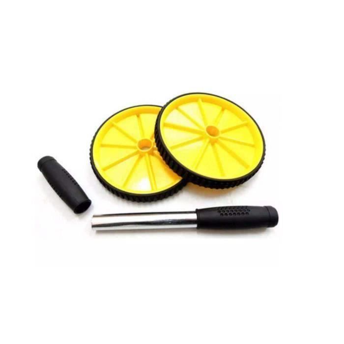 Roue Abdominale, AB Wheel, Appareil Exercice Musculation Abdominaux, Jaune Bi24198