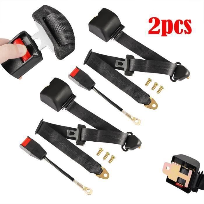2PCS Universel 3 points réglable ceinture de sécurité du véhicule Auto Voiture Car VAN Seat Belt +Boulons
