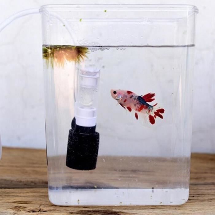 Mini filtre pneumatique silencieux pour aquarium Fish Bowl comme montré
