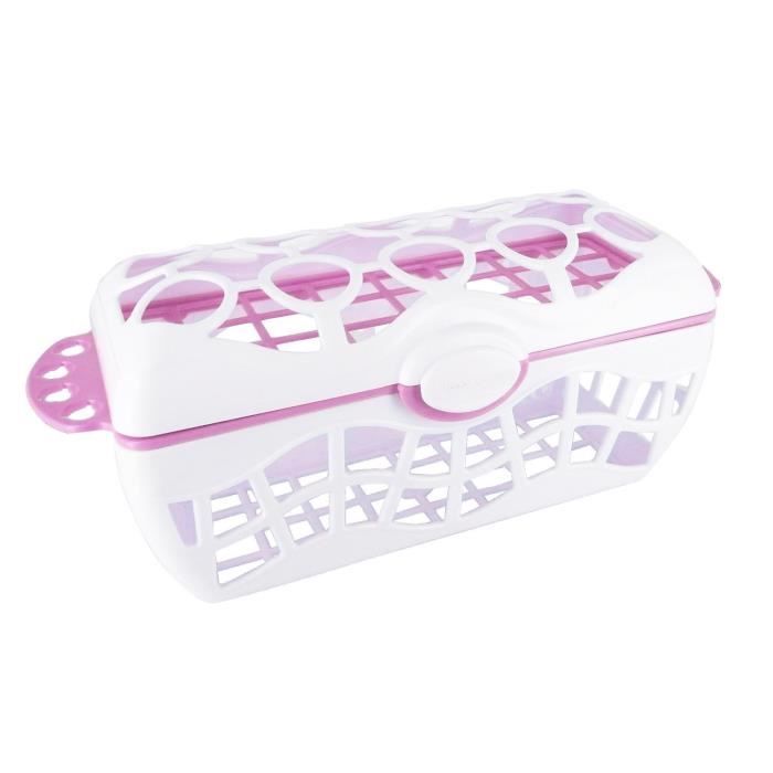 DBB REMOND Panier lave-vaisselle spécial tétines - Blanc et rose