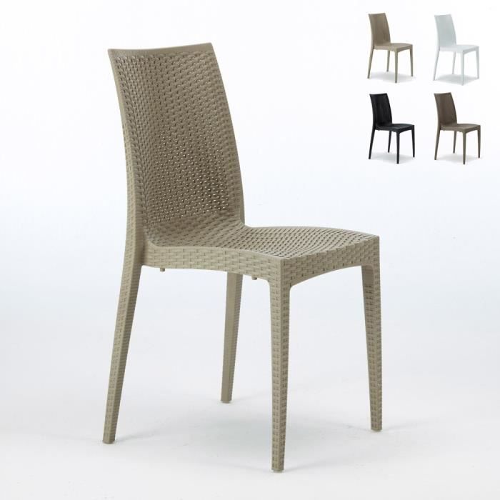 Chaises de Jardin café bar empilable Bistrot Grand Soleil, Couleur: Beige