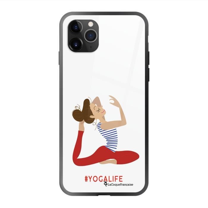 Coque en verre trempé iPhone 11 Pro Yoga Life Ecriture Tendance et Design La Coque Francaise.