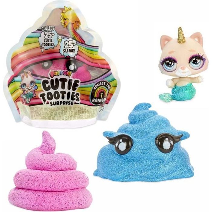 L'Ensemble comprend: 1x Mucus, 1x Personnage Cutie Tooties et 1x Sac refermable pour votre SlimeBlind Pack - Laissez-vous