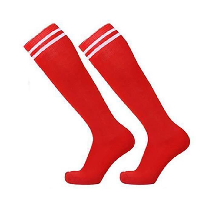 Chaussette de Football Section Mince Unisexe pour Homme Femme Garçon Fille, Genou Hautes Longue Chaussettes Sports Rayées Basketball