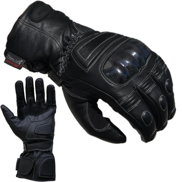 Gants moto de cuir d'hiver et de pluie de PROANTI Homologué CE
