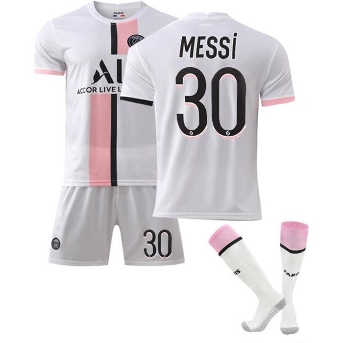 Ensemble d'uniformes de football pour enfants adultes - maillot Messi 30 -blanc