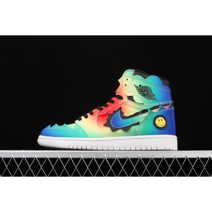 Air Jordan 1 AJ1 Joe 1 Custom Rainbow Tie-Dye Canvas Classic Retro High Top All-match Culture Basketball Shoes
