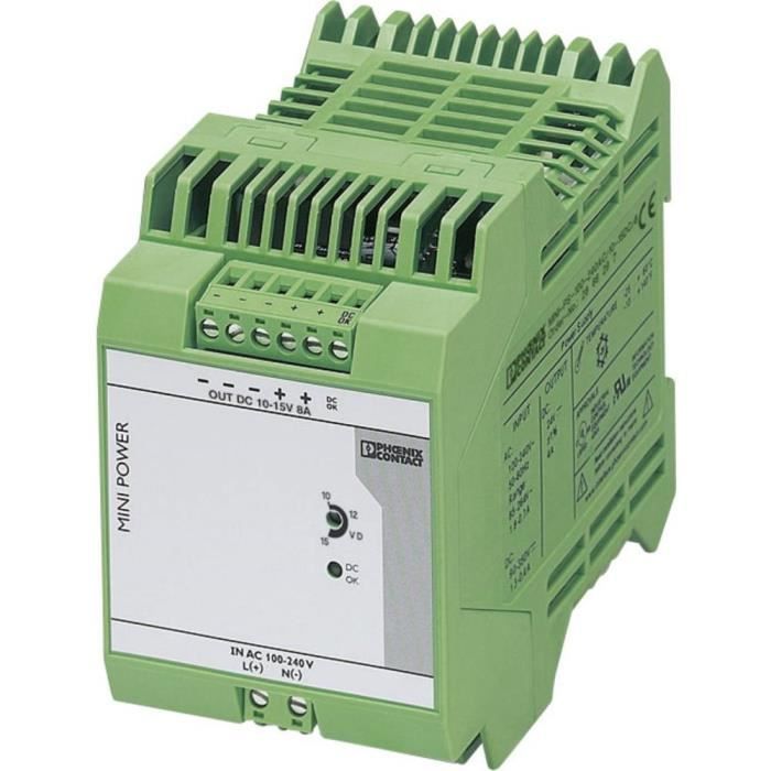 Alimentation rail DIN Phoenix Contact MINI-PS-100-240AC-10-15DC-8 15 V-DC 8 A 96 W 1 x