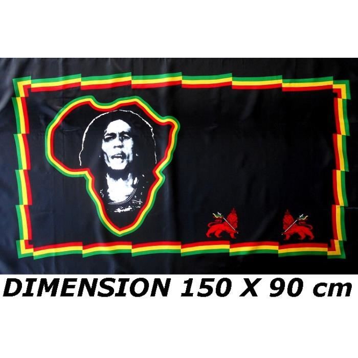 DRAPEAU 150 X 90 cm BOB MARLEY JAMAIQUE JAMAICAIN RASTA REGGAE No affiche livre poster écusson patch ...