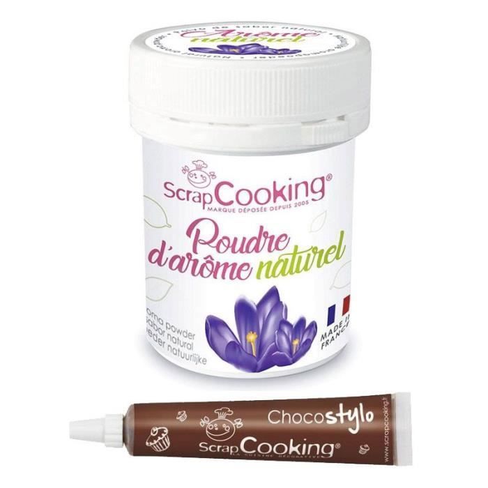 Arôme alimentaire naturel en poudre violette + Stylo chocolat