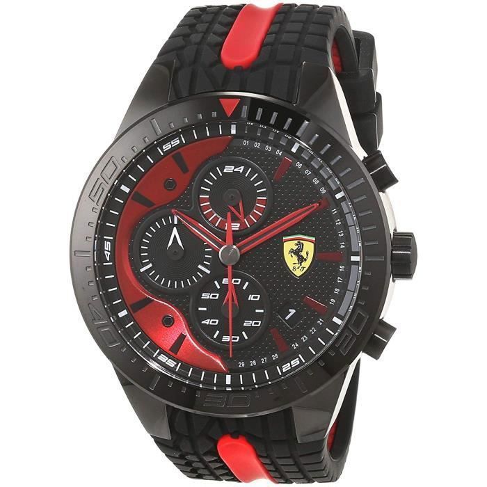 Scuderia Ferrari Hommes Chronographe Quartz Montres bracelet avec bracelet en Silicone - 830592 4797