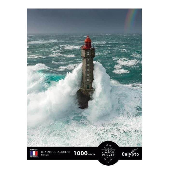 Puzzle 1000 pièces : Le Phare de la Jument, Bretagne Coloris Unique