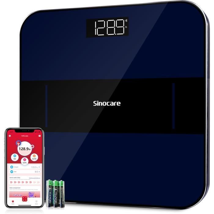 Pèse Personne Sinocare CW286 Balance Connectée - Poids/BMI - LED - Bleu