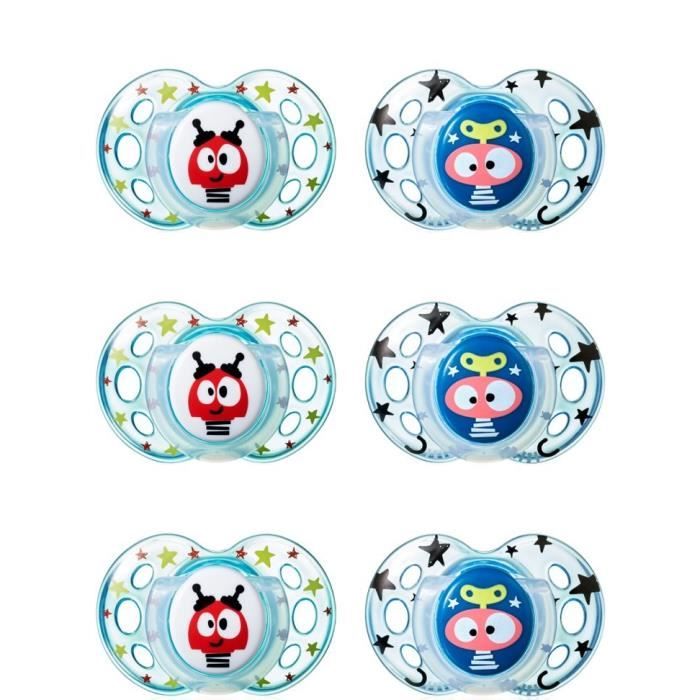 TOMMEE TIPPEE Pack de sucettes 4+2 - Fun 18-36 mois Garçon