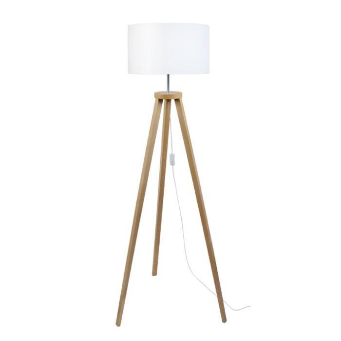 MALMO Abat-jour cylindrique en coton - Ø40 x H23 cm - Blanc
