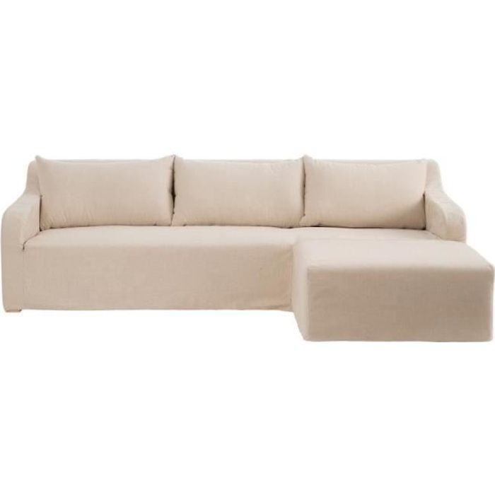 Canapé d'angle Beige Tissu Luxe Design Confort