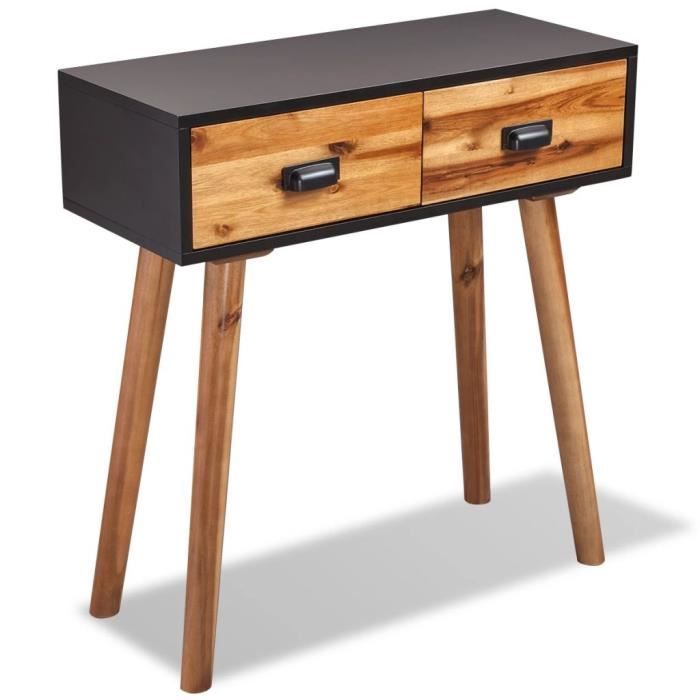 Table console Bois d'acacia massif 70 x 30 x 75 cm - Brun - Armoires et meubles de rangement - Buffets et bahuts - Brun - Brun
