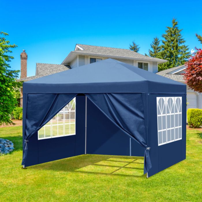 Tonnelle de jardin, tente de camping, 3*3m, imperméable, Tissu Oxford, bleu