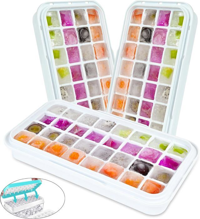 Bac A Glacon Avec Couvercle Moule A Glacon Silicone Peu Encombrant Et Empilable Facile à Démouler Sans BPA Bon Pour Whisky/Cocktail - Achat / Vente Bac - Sac A Glacons Bac A