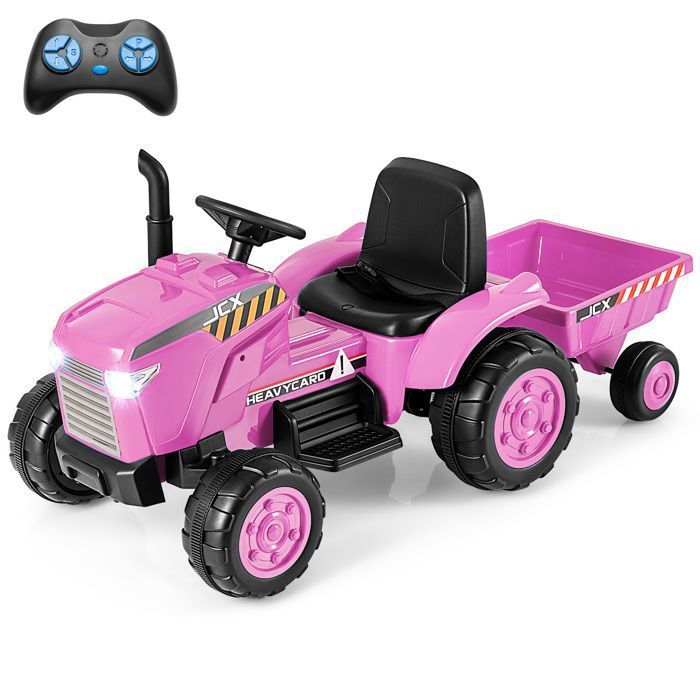 Tracteur Electrique Avec Remorque Pour Enfants 3 Vitesses Lumières LED Fonctions Audio USB Rouge - Voiture véhicule enfant Tracteur Electrique Avec Remorque Pour Enfants 3 Vitesses Lumières LED Fonctions Audio USB Rouge - Voiture véhicule enfant