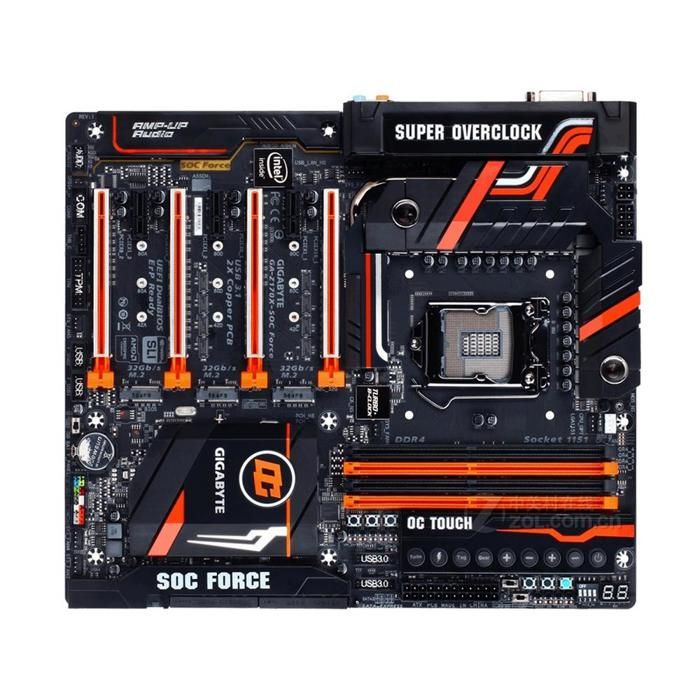 Carte mère GIGABYTE Z170X-SOC FORCE Intel Z170 Socket LGA1151 4xDDR4 SDRAM 64GB E-ATX Reconditionné - Gigabyte reconditionné disponible sur Cdiscount Seconde Vie