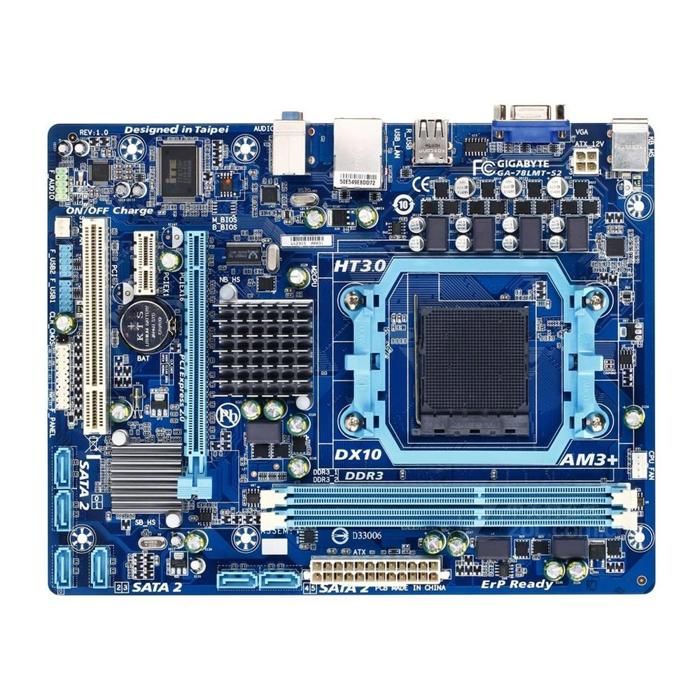 Carte mère GIGABYTE GA-78LMT-S2 AMD 760G Socket AM3+/AM3 2xDDR3 SDRAM 16GB Micro ATX - Gigabyte