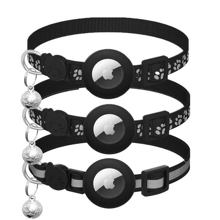 Comparer les prix de 3PCS Collier Chat - Collier Chat Airtag Support - Noir,Accessoire Compatible avec airtag Apple, Boucle de sécurité Anti
