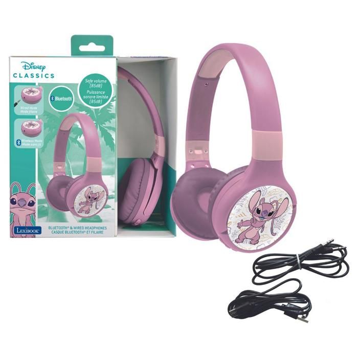 LEXIBOOK Casque 2 en 1 Stitch Angel Bluetooth et Filaire