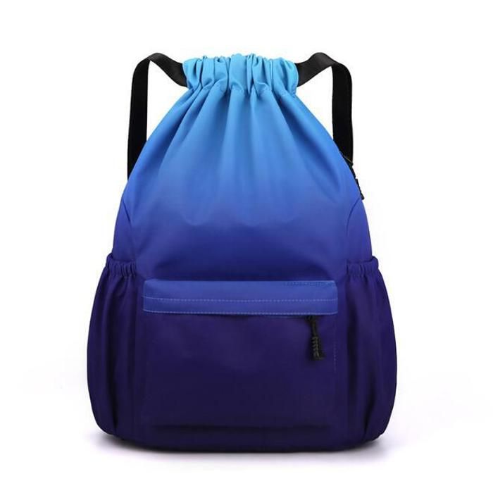 Sac à Dos Cordon Grand Sac de Sport Imperméable pour Homme Femme Sac Cordon Sac à Dos pour Shopping Sport Voyage Bleu Violet
