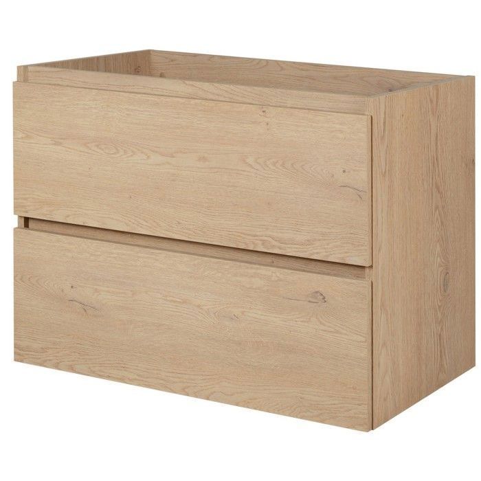 Meuble de salle de bain suspendu sous vasque SIMPLE - chêne clair - 80 cm Meuble de salle de bain suspendu sous vasque SIMPLE - chêne clair - 80 cm