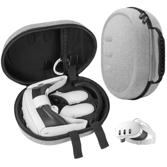 Étui Rigide De Transport Pour Yoto Player / Yoto Player 3 - Coque EVA Étanche Antichoc - Gris Avec Dragonne