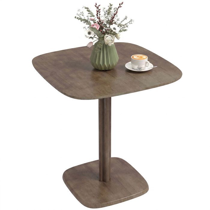 Table à manger pour 4 personne - HOMCOM - style moderne - plateau aspect bois - 70 x 70 cm - marron