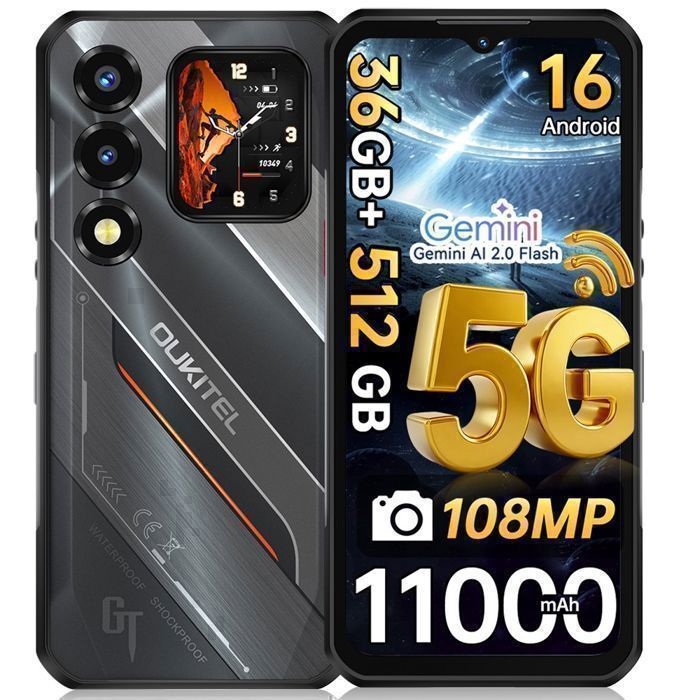Téléphone Portable Incassable 5G Ulefone Armor X32 Pro 16+256Go 565 5500mAh Smartphone 64MP Vision Nocturne Dual SIM/3-Slots Vert
