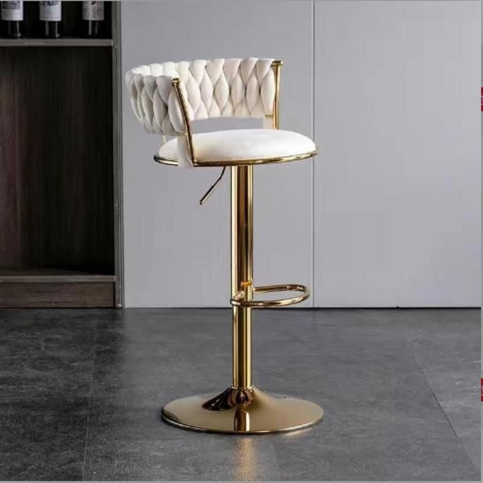 MIPAN. Chaise de Bar en Velours - Chaise Bar Pied Doré Tabouret Bar Tabouret de Bar avec Coussin Épais