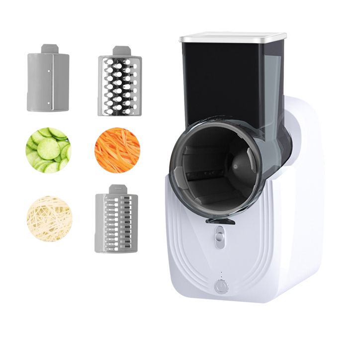 Coupe-légumes électrique râpe à fromage 3 en 1 pour la cuisine râpe électrique à 3 lames en acier inoxydable – Blanc-A - Gagafeel
